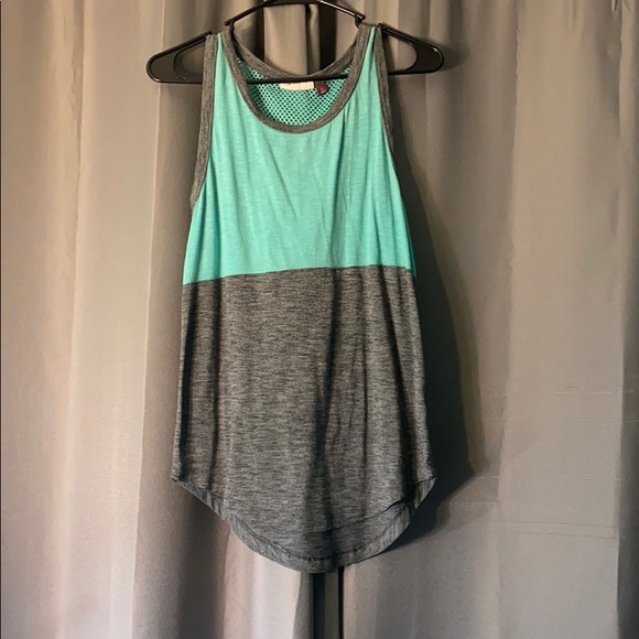 SO Tops - blue and grey tank top